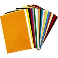 Produktbild: Creativ Company Bastelfilz, Gr&ouml;&szlig;e 20x30 cm, Dicke 1,5 mm, 180-200 g, Sortierte Farben, 24 Blatt, sortiert