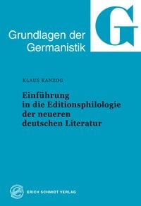 Produktbild: Einf&uuml;hrung in die Editionsphilologie der neueren deutschen Literatur