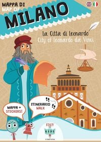 Produktbild: Mappa di Milano. La citt&agrave; di Leonardo. Ediz. italiana e inglese. Con adesivi