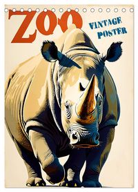 Produktbild: Zoo Vintage-Poster (Tischkalender 2026 DIN A5 hoch), CALVENDO Monatskalender