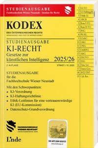 Produktbild: KODEX Studienausgabe KI-Recht 2025/26