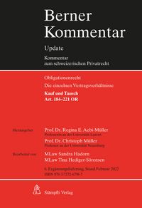 Produktbild: Kauf und Tausch, Art. 184-221 OR, 6. Erg&auml;nzungslieferung