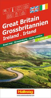 Produktbild: Hallwag Strassenkarte Grossbritannien, Irland 1:650.000