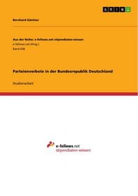 Produktbild: Parteienverbote in der Bundesrepublik Deutschland