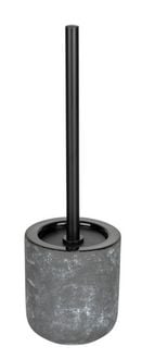 Produktbild: WC-Garnitur Mod. Sacile, grau/schwarz, Keramik, Edelstahl, &Oslash;11.5x38 cm, Betonoptik, freistehend,