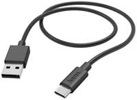 Produktbild: Hama USB-Ladekabel USB 2.0 USB-A Stecker, USB-C&reg; Stecker 1.00 m Schwarz 00201594