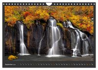 Island - Die schönsten Wasserfälle (Wandkalender 2024 DIN A4 quer), CALVENDO Monatskalender