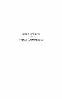 Produktbild: Responsabilite et crimes economiques