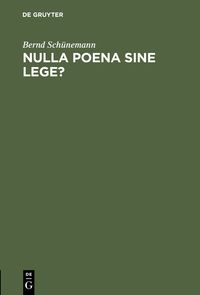 Produktbild: Nulla poena sine lege?