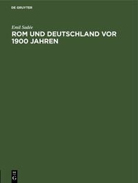 Produktbild: Rom und Deutschland vor 1900 Jahren