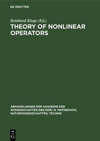 Produktbild: Theory of Nonlinear Operators