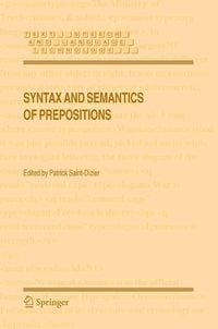 Produktbild: Syntax and Semantics of Prepositions