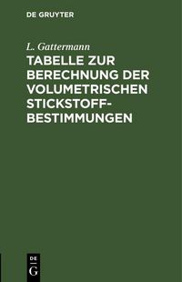 Produktbild: Tabelle zur Berechnung der volumetrischen Stickstoff-Bestimmungen