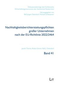 Produktbild: Nachhaltigkeitsberichterstattungspflichten gro&szlig;er Unternehmen nach der EU-Richtlinie 2022/2464