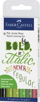 Produktbild Faber-Castell Tuschestifte Pitt Artist Pens Hand Lettering, Grüntöne, 6er Etui
