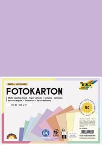 Produktbild: Folia Fotokarton PASTELL, DIN A4, 50 Blatt in 10 Farben sortiert