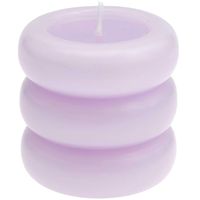 Produktbild: Stumpenkerze "Ringe", Flieder 7x7 cm, 220 g Brenndauer: 20h