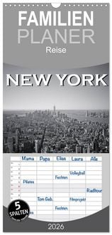 Produktbild: Familienplaner 2026 - New York in schwarz weiss mit 5 Spalten (Wandkalender, 21 x 45 cm) CALVENDO