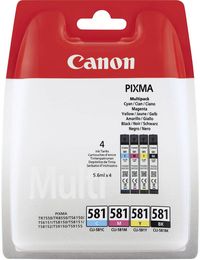 Bild vom Artikel Canon Tintenpatrone CLI-581 Multipack CMYK Original Kombi-Pack Foto Schwarz, Cyan, Magenta, Gelb 2103C004 Druckerpatronen Kombi-Pack vom Autor 