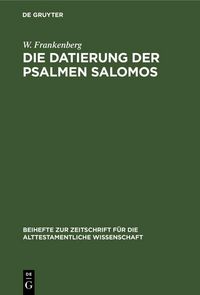 Produktbild: Die Datierung der Psalmen Salomos