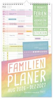 Produktbild: Familienplaner 26/27 Wand-Kalender 5-spaltig [Rainbow] 17 Monate