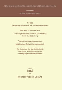 Produktbild: &Ouml;ffentliche Verwaltungen und st&auml;dtisches Entwicklungspotential