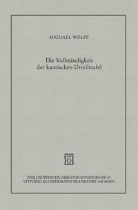 Produktbild: Die Vollst&auml;ndigkeit der kantischen Urteilstafel
