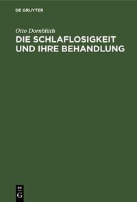 Produktbild: Die Schlaflosigkeit und ihre Behandlung