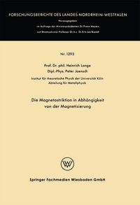 Produktbild: Die Magnetostriktion in Abh&auml;ngigkeit von der Magnetisierung