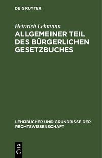 Produktbild: Allgemeiner Teil des B&uuml;rgerlichen Gesetzbuches