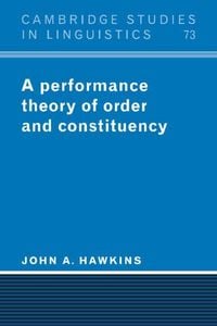 Produktbild: A Performance Theory of Order and Constituency