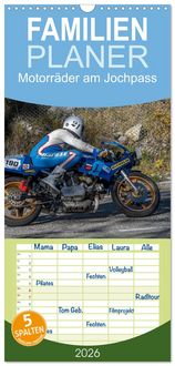 Produktbild: Familienplaner 2026 - Motorr&auml;der am Jochpass mit 5 Spalten (Wandkalender, 21 x 45 cm) CALVENDO
