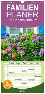 Produktbild: Familienplaner 2027 - Ein Hortensientraum mit 5 Spalten (Wandkalender, 21 x 45 cm) CALVENDO
