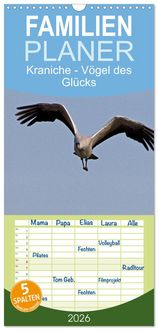 Produktbild: Familienplaner 2026 - Kraniche - V&ouml;gel des Gl&uuml;cks mit 5 Spalten (Wandkalender, 21 x 45 cm) CALVENDO