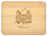 Produktbild: Buchenholz Schneidebrett 40x30cm, Motiv M&uuml;nster