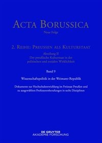 Produktbild: Wissenschaftspolitik in der Weimarer Republik