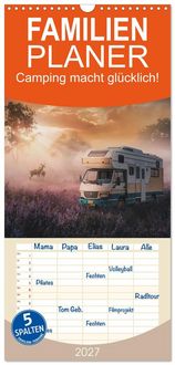 Produktbild: Familienplaner 2027 - Camping macht gl&uuml;cklich! mit 5 Spalten (Wandkalender, 21 x 45 cm) CALVENDO