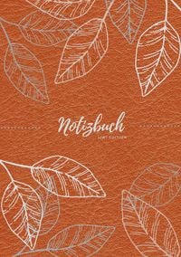 Produktbild: Notizbuch Tagebuch A5 liniert - 100 Seiten 90g/m&sup2; - Soft Cover - Silberne Bl&auml;tter auf braun