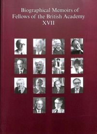 Produktbild: Biographical Memoirs of Fellows of the British Academy, XVII