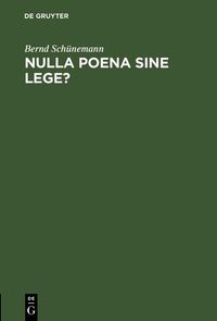 Produktbild: Nulla poena sine lege?