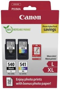 Produktbild: Canon Druckerpatrone PG540L/CL541XL Photo Value Pack Original Kombi-Pack Schwarz, Cyan, Magenta, Gelb 5224B012