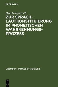 Produktbild: Zur Sprachlautkonstituierung im phonetischen Wahrnehmungsprozess