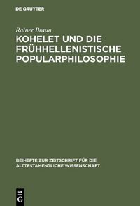 Produktbild: Kohelet und die fr&uuml;hhellenistische Popularphilosophie