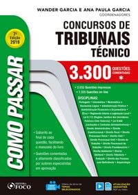 Produktbild: Como passar concursos de tribunais t&eacute;cnico: 3.300 quest&otilde;es comentadas - 7. ed. - 2019.