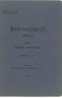 Produktbild: H.Dv. 465/4 Fahrvorschrift - Heft 4 - Fahren vom Sattel