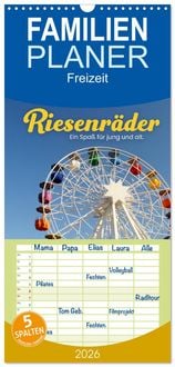Produktbild: Familienplaner 2026 - Riesenr&auml;der - Ein Spa&szlig; f&uuml;r jung und alt. mit 5 Spalten (Wandkalender, 21 x 45 cm) CALVENDO