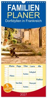Produktbild: Familienplaner 2027 - Dorfidyllen in Frankreich mit 5 Spalten (Wandkalender, 21 x 45 cm) CALVENDO