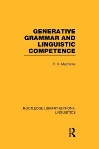 Produktbild: Generative Grammar and Linguistic Competence