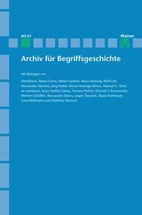 Produktbild: Archiv f&uuml;r Begriffsgeschichte. Band 60/61