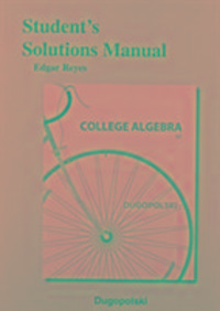 Produktbild: Dugopolski, M: Student's Solutions Manual for College Algebr